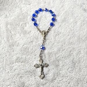 #322 Rosary cross silver tone